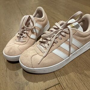 Adidas Pink and White Sneakers Classic Low-Top